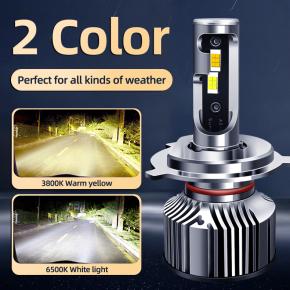 Auto Light Csp H4 9005 9006 Dual Color LED Light Car LED Headlight